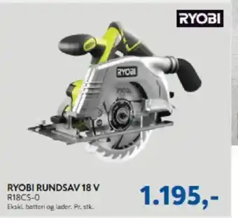 Davidsen RYOBI RUNDSAV 18 V R18CS-0 tilbud