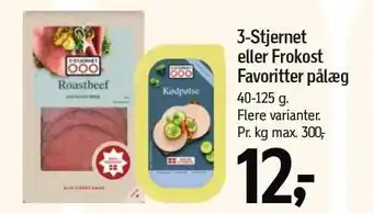 Føtex 3-Stjernet eller Frokost Favoritter pålæg tilbud