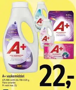 Føtex A+ vaskemiddel tilbud