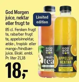 Føtex God Morgen juice, nektar eller frugt te tilbud