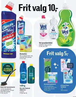 Føtex Vel opvaskemiddel, Domestos, Klude eller Opvaskebørste, Klor eller flydende afløbsrens tilbud