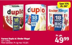 Fleggaard Ferrero Duplo el. Kinder Riegel tilbud