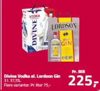 Fleggaard Divine Vodka el. Lordson Gin 31.37,5% tilbud