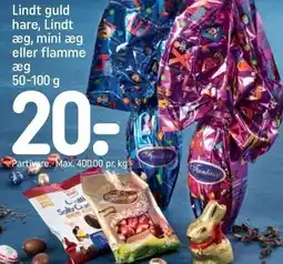 REMA 1000 Lindt guld hare, Lindt æg, mini æg eller flamme æg tilbud