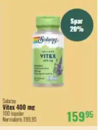 Helsam Solaray Vitex 400 mg tilbud