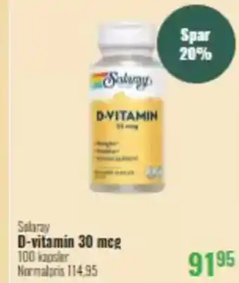 Helsam Solaray D-vitamin 30 mcg tilbud