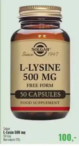 Helsam Solgar L-Lysin 500 mg tilbud