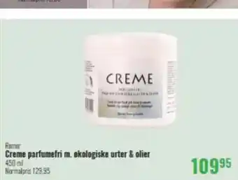 Helsam Creme parfumefri m. økologiske urter & olier tilbud