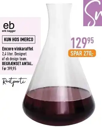 Imerco Encore vinkaraffel tilbud