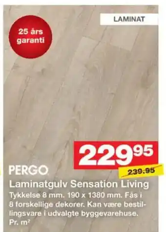 Bauhaus PERGO Laminatgulv Sensation Living tilbud