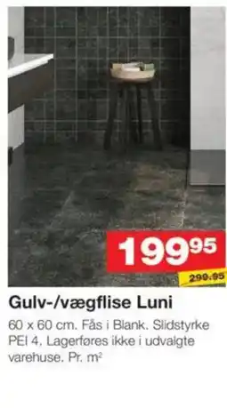 Bauhaus Gulv-/vægflise Luni tilbud