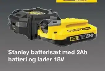 Bauhaus Stanley batterisæt med 2Ah batteri og lader 18V tilbud