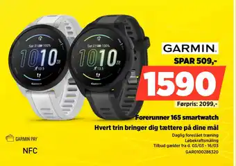 Power Forerunner 165 smartwatch tilbud