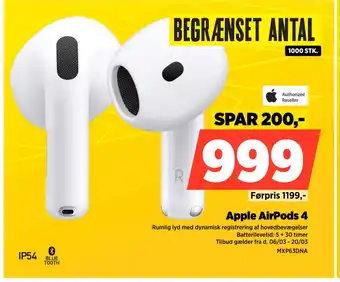 Power Apple AirPods 4 tilbud