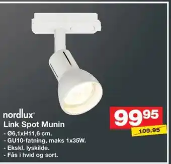 Bauhaus Nordlux link spot munin tilbud