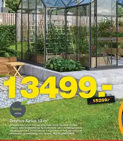 Bauhaus Drivhus Sirius 13 m² tilbud