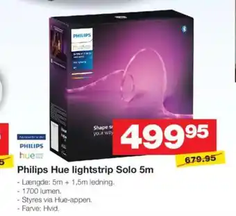 Bauhaus Philips Hue lightstrip Solo 5m tilbud