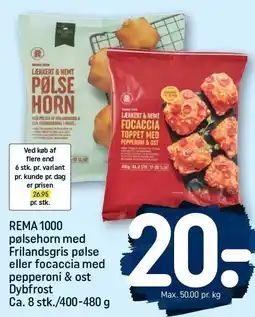 REMA 1000 REMA 1000 pølsehorn eller focaccia 8 stk tilbud