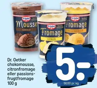 REMA 1000 DR. OETKER CHOKO MOUSSE ELLER CITRONFROMAGE 100 g tilbud