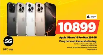 Power Apple iPhone 16 Pro Max 256 GB Fang det med Kamerabetjening. tilbud