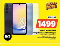 Power Galaxy A25 5G 128 GB Mange funktioner til en lille pris tilbud