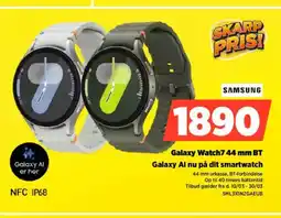 Power Galaxy Watch7 44 mm BT Galaxy Al nu på dit smartwatch tilbud