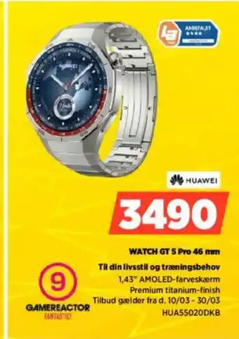 Power WATCH GT 5 Pro 46 mm Til din livsstil og træningsbehov tilbud