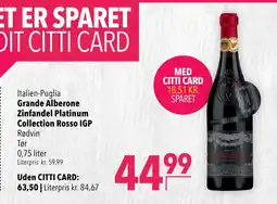 Citti Grande Alberone Zinfandel Platinum Collection Rosso IGP tilbud