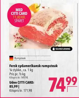 Citti Fersk sydamerikansk rumpsteak tilbud