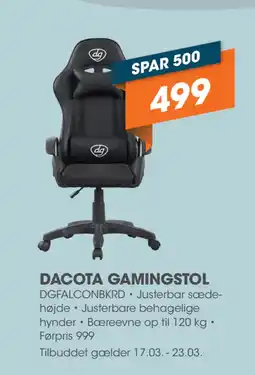 Expert DACOTA GAMINGSTOL tilbud