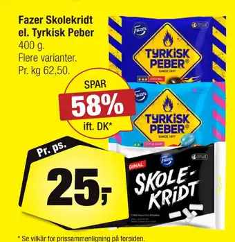 Calle Fazer Skolekridt el. Tyrkisk Peber tilbud