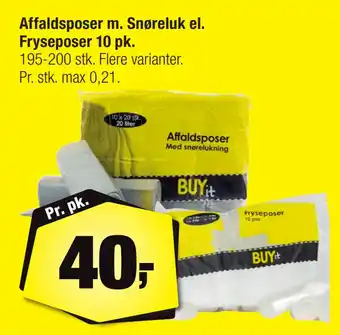 Calle Affaldsposer m. Snøreluk el. Fryseposer 10 pk tilbud