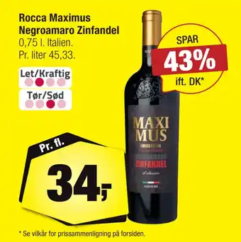 Calle Rocca Maximus Negroamaro Zinfandel tilbud