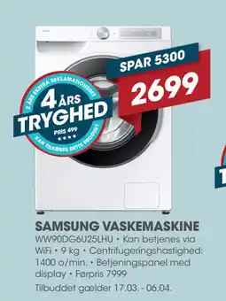 Punkt1 SAMSUNG VASKEMASKINE tilbud