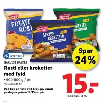 Lidl HARVEST BASKET Røsti eller kroketter med fyld tilbud