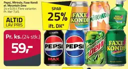 Fleggaard Pepsi, Mirinda, Faxe Kondi el. Mountain Dew tilbud