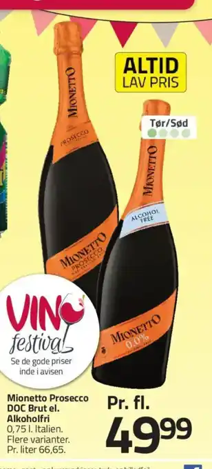 Fleggaard Mionetto Prosecco DOC Brut el. Alkoholfri tilbud