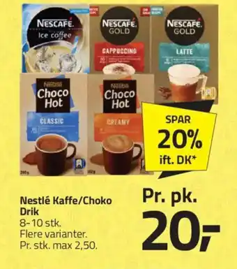 Fleggaard Nestlé Kaffe/Choko Drik tilbud