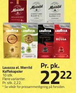 Fleggaard LAVAZZA el. Merrild Kaffekapsler tilbud