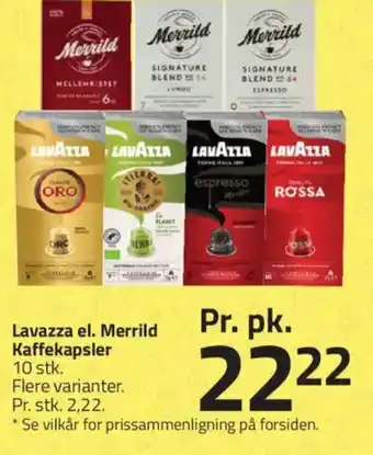 Fleggaard LAVAZZA el. Merrild Kaffekapsler tilbud