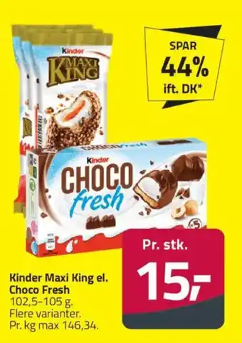 Fleggaard Kinder Maxi King el. Choco Fresh tilbud