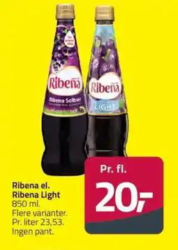 Fleggaard Ribena el. Ribena Light tilbud