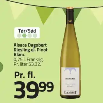 Fleggaard Alsace Dagobert Riesling el. Pinot Blanc tilbud