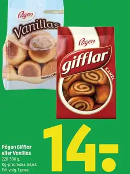 Coop 365 Pågen Gifflar eller Vanillas tilbud