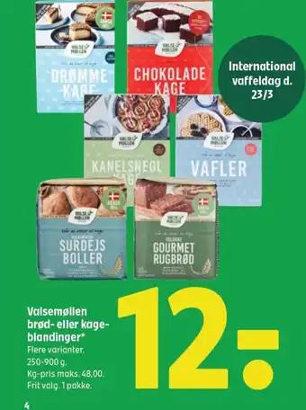 Coop 365 Valsemøllen brød- eller kage- blandinger* Flere varianter. tilbud