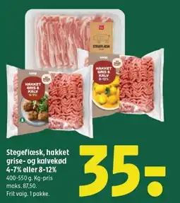 Coop 365 Stegeflæsk, hakket grise- og kalvekød 4-7% eller 8-12% tilbud