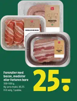 Coop 365 Farsruller med bacon, medister eller forloren hare tilbud