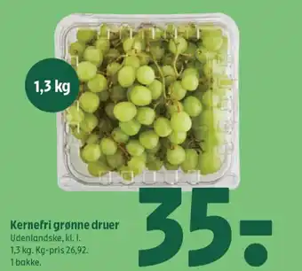 Coop 365 Kernefri grønne druer Udenlandske, kl. I. tilbud