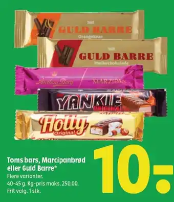 Coop 365 Toms bars, Marcipanbrød eller Guld Barre* tilbud