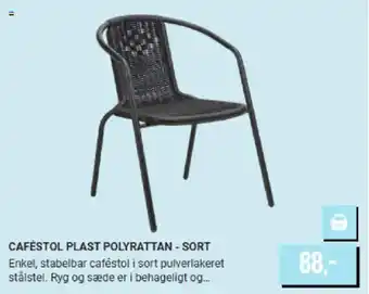 Harald Nyborg Caféstol plast polyrattan - sort tilbud